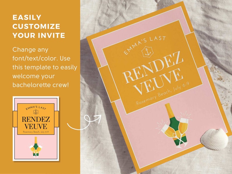 Veuve Before Vows Bachelorette Party Welcome Sign Template, Last Rendez ...