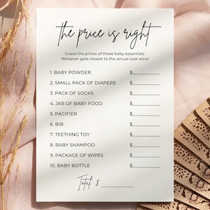 Price Is Right Baby Shower Game, Baby Trivia Shower Game Template