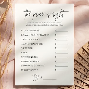 Price Is Right Baby Shower Game, Baby Trivia Shower Game Template image 1