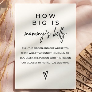 How Big Is Mommy&#39;s Belly, Baby Trivia Shower Game Template, Baby Shower Activity, Icebreaker Game