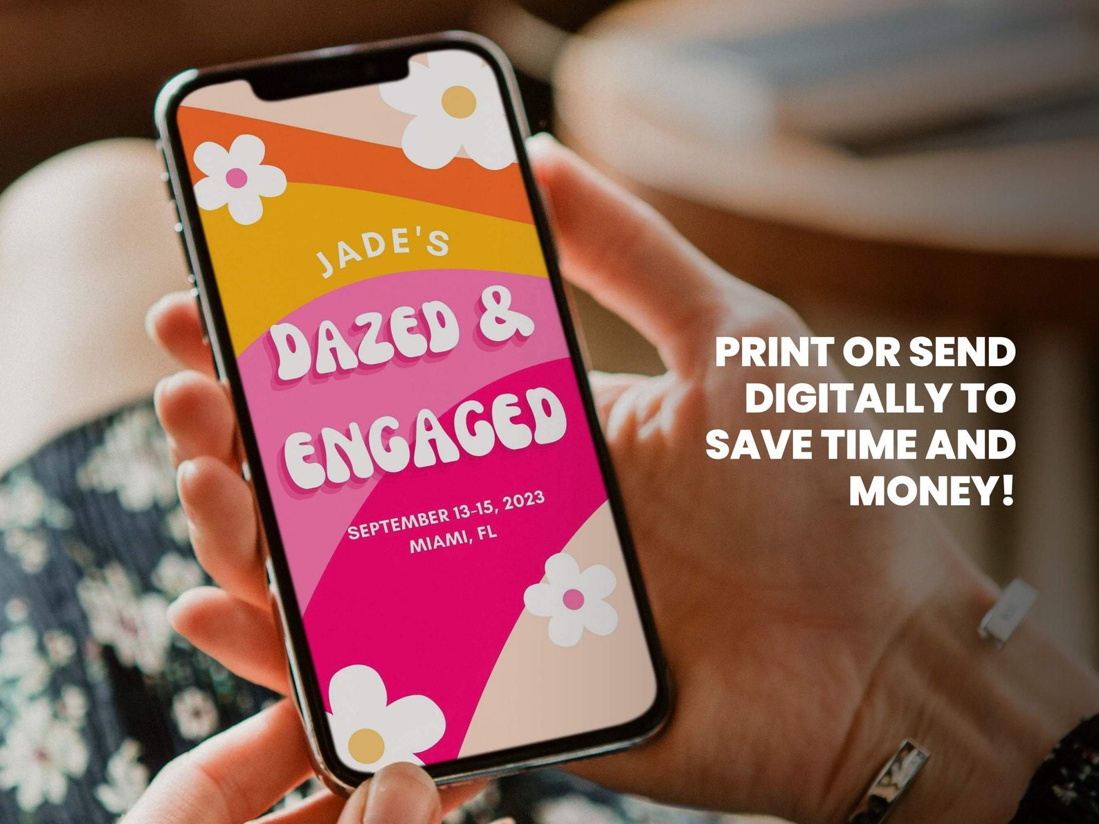 Dazed and Engaged Bachelorette Party Itinerary and Invitation for Retro ...