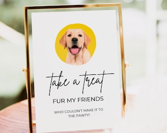Dog Treat Wedding Favor Sign, Editable Template (Digital Download)