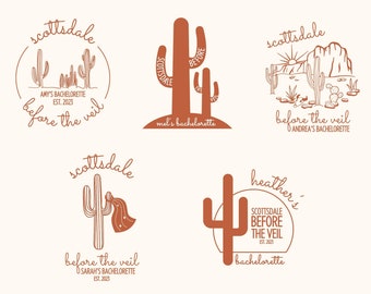 Scottsdale Before The Veil Bachelorette Custom Logo, Personalized Logo Design Services For Bachelorette SVG, Desert Bachelorette Favors