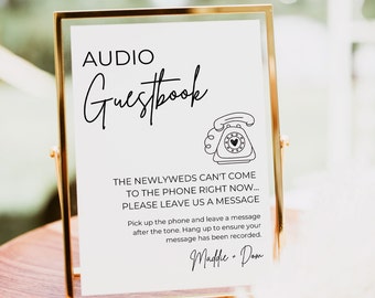 Audio Guestbook Sign, Phone Message Guest Book, Unique Guestbook, Personalized Wedding Guest Book Sign