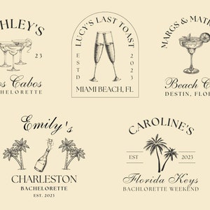 Custom Beach Bachelorette Logo For Coastal Bachelorette, Last Toast On The Coast Bachelorette Favors, Girls Trip SVG