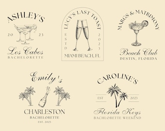 Custom Beach Bachelorette Logo For Coastal Bachelorette, Last Toast On The Coast Bachelorette Favors, Girls Trip SVG
