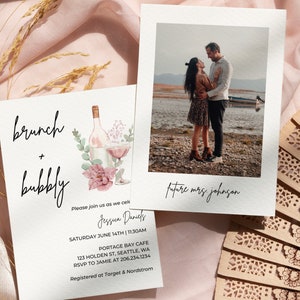 Brunch And Bubbly Bridal Shower Invite, Champagne Theme, Bridal Shower Brunch, Bridal Brunch Invite