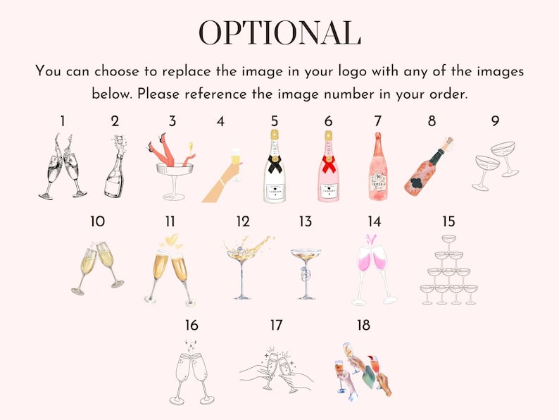 May include: A set of 18 illustrations of champagne glasses and bottles, perfect for adding a touch of elegance to your designs. The illustrations are in various styles, including line art, watercolor, and cartoon.
