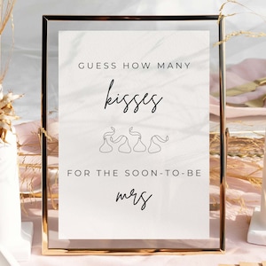 Guess How Many Kisses For The Soon To Be Mrs Bridal Shower Game Template, Fun Bridal Shower Game