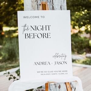 The Night Before Rehearsal Dinner Sign, Wedding Rehearsal Welcome Sign, Editable Template