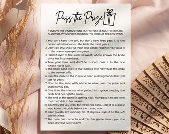 Pass The Prize Bridal Shower Game