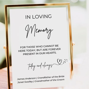 In Loving Memory Wedding Sign, Wedding Memorial Sign, Forever In Our Hearts Sign, Heaven Wedding Sign