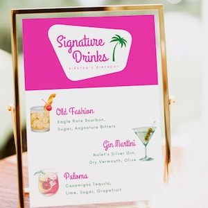 Custom Signature Drink Sign For Kiki's Birthday