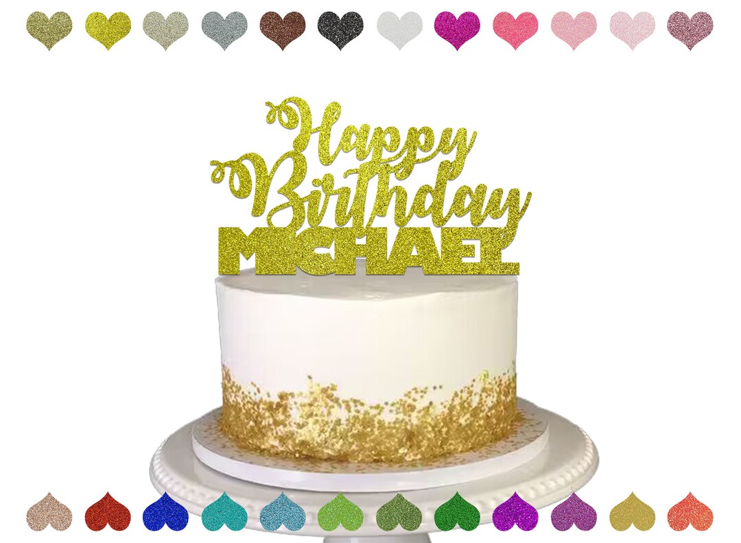 Custom Name Cake Topper, Happy Birthday Name Cake Topper, Personalized ...