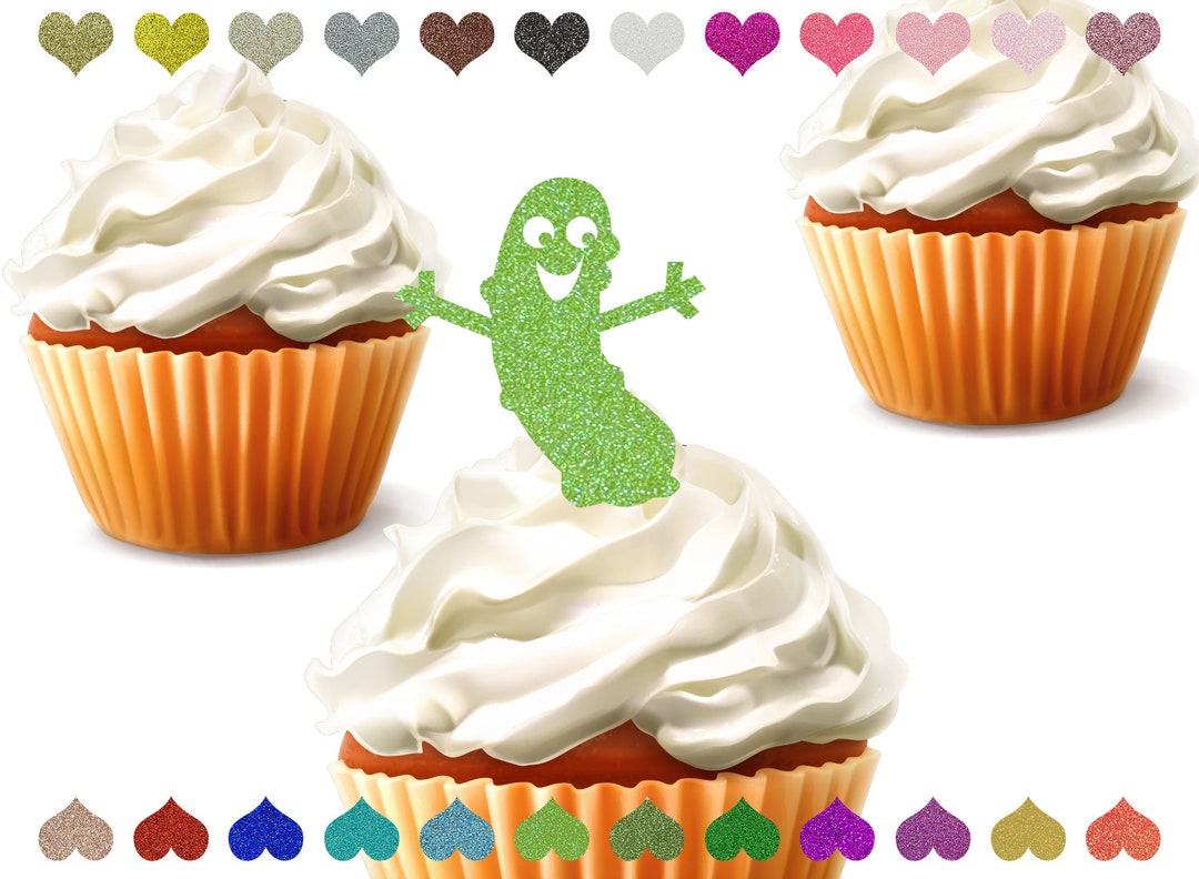 Custom Pickle Cupcake Toppers, Kind of a Big Dill Baby Shower Birthday