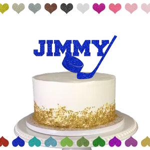 Custom Hockey Name Cake Topper, Happy Birthday Hockey Cake Topper, Personalized Birthday Cake Topper, Custom Birthday Decoration