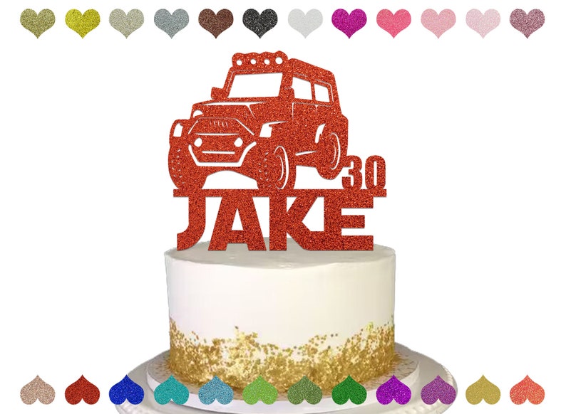 Custom Jeep Cake Topper, Happy Birthday Space Cake Topper, Personalized Jeep Car Party Cake