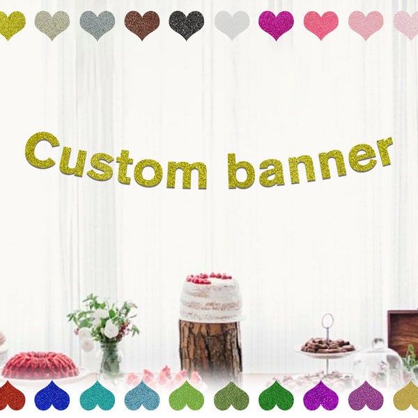 Custom Glitter Letter Banner, Custom Party Decorations, Personalized Birthday Banner, Custom Even Banner, Wedding Party Banner