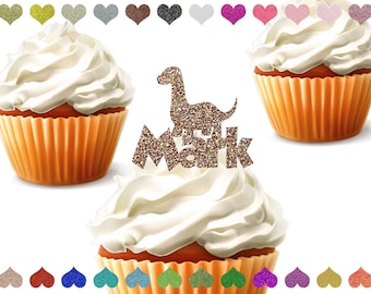 Custom Dinosaur Name Cupcake Toppers,  Dinosaur Birthday Cupcake Toppers, Personalized Cupcake Toppers, Birthday Decoration