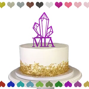 Custom Gemstone Cake Topper, Happy Birthday Name Cake Topper, Personalized Gem Cake Topper, Custom Jewel Birthday Decorations