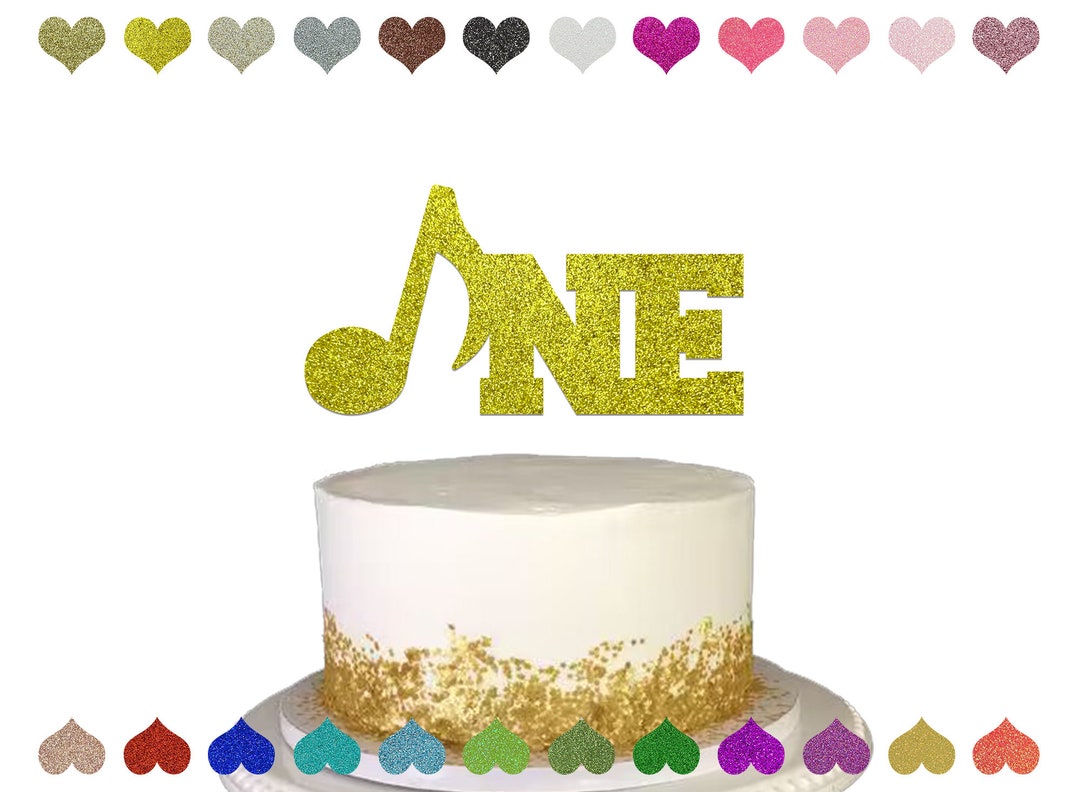 Custom Music Note One Cake Topper, Happy Birthday Name Cake Topper ...