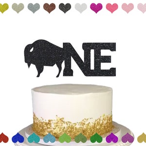 Custom Buffalo One Cake Topper, Happy Birthday Name Cake Topper, Personalized Bison 1st Birthday Cake Topper, Custom Birthday Decorations