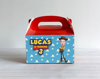 Personalised Woody Face Gift Box Children’s Party Box Gift Bag Favour Custom Toy Story Treat Boxes With Your Own Photo Birthday Decor