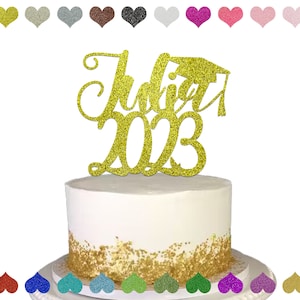 Custom Graduation Name 2023 Cake Topper, School Graduate Decoration, Personalized Congrats Graduate Centrepiece