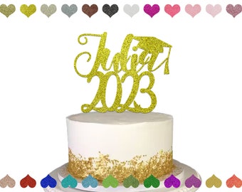 Custom Graduation Name 2023 Cake Topper, School Graduate Decoration, Personalized Congrats Graduate Centrepiece
