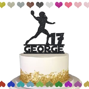 Custom Football Name Cake Topper, Football Birthday Cake Topper, Personalized Birthday Cake Topper, Custom Birthday Decoration