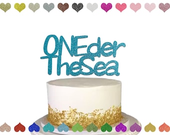 Custom ONEder The Sea Cake Topper, Happy Birthday Mermaid 1st Party Birthday Cake Topper, Personalized Birthday Cake Topper