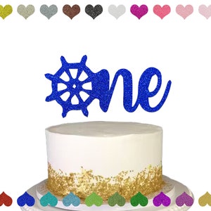 Custom Nautical One Cake Topper, Nautical Birthday Cake Topper, Personalized Nautical First Birthday Cake Topper, Custom Birthday Decor