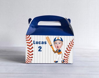 Personalised Baseball Face Gift Box Children’s Party Box Gift Bag Favour Custom Baseball Treat Boxes With Your Own Photo Birthday Decor