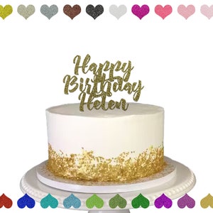 Custom Happy Birthday Name Cake Topper, Happy Birthday Birthday Cake Topper, Personalized Birthday Cake Topper, Custom Birthday Decoration