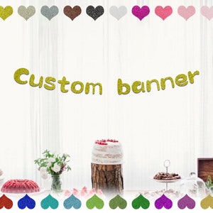 Custom Glitter Letter Banner, Custom Party Decorations, Personalized Birthday Banner, Custom Even Banner, Wedding Party Banner