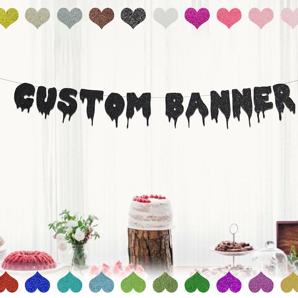 Halloween Custom Glitter Letter Banner, Custom Party Decorations, Personalized Birthday Banner, Custom Even Banner, Halloween Party Banner
