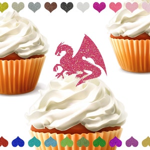 Custom Dragon Cupcake Toppers, Dragon Baby Shower Birthday Cupcake Toppers, Personalized Cupcake Toppers, Birthday Decoration