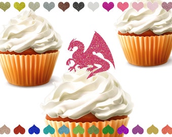 Custom Dragon Cupcake Toppers, Dragon Baby Shower Birthday Cupcake Toppers, Personalized Cupcake Toppers, Birthday Decoration