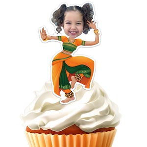 Printable Dancer Girl Face Custom Photo Cupcake Topper,Personalised Dancer Sticker Cupcake Topper,Digital File Only