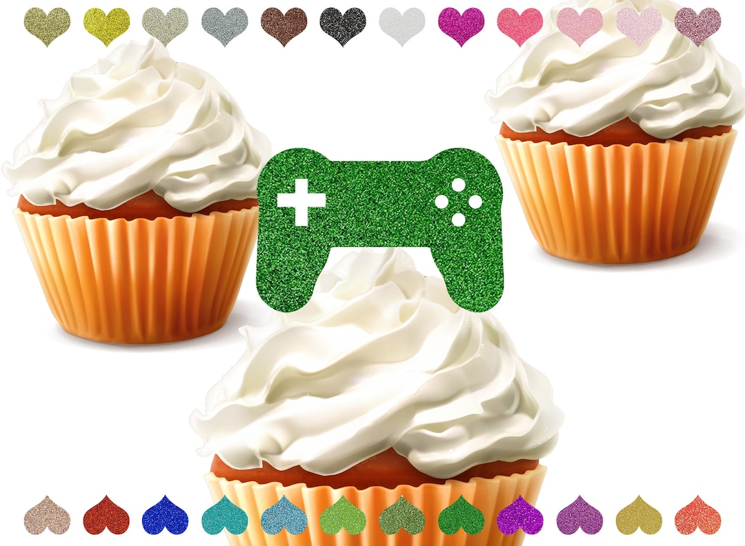 Custom Video Game Cupcake Toppers, Level up Baby Shower Birthday
