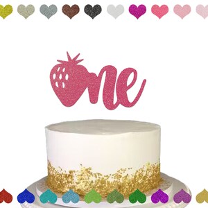 Custom Strawberry One One Cake Topper, Happy Birthday Name Cake Topper, Personalized First Birthday Cake Topper, Custom Birthday Decorations