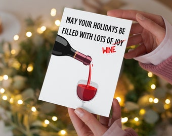 Funny Christmas Card, Christmas Card, Wine Holiday Card, Christmas Card for Girlfriend, Funny Christmas Card for Best Friend