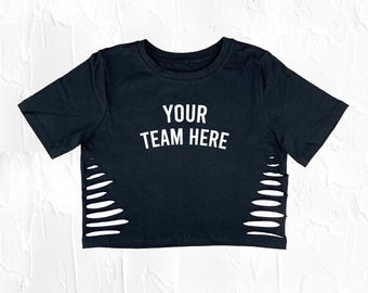 Diy Custom Text, Your Sports Team, School Mascot, Custom Personalized Words on a Shirt, Custom Crop top outfit, Personalized Comfort Shirt