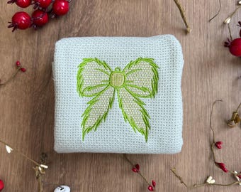 Geschirrtuch Handtuch | bestickt | Handtuch grün kariert | Urlaub Dekor | Gastgeschenk | Toll | Weihnachtsdekor