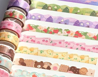 Kawaii Washi Tape, dekoratives Washi Tape, Scrapbooking Planer Washi Tape, süßes Schreibwaren Washi Tape, gestanztes Washi Tape