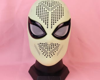Custom Romita Spider Faceshell - Personalized PVC Hero Mask Commission - Handmade Magnetic Headgear