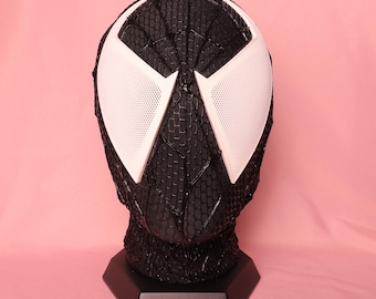 3D Faceshell Spider Mask, Handcrafted Screen Printed Cosplay Hood, Custom Magnetic Lenses