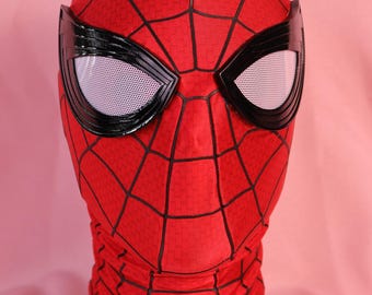 Máscara de aranha artesanal em serigrafia, acessório personalizado para cosplay, tamanho personalizado para adereço de herói.