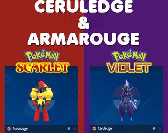 Pokemon Scarlet Violet - Ceruledge & Armarouge BOTH - Shiny, 6IV, Masterball