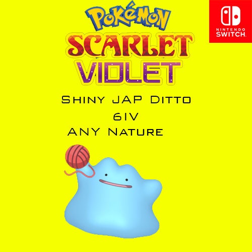 ✨Shiny Japanese 6IV Ditto Masuda ✨Pokemon Scarlet and Violet Escarlata  Purpura